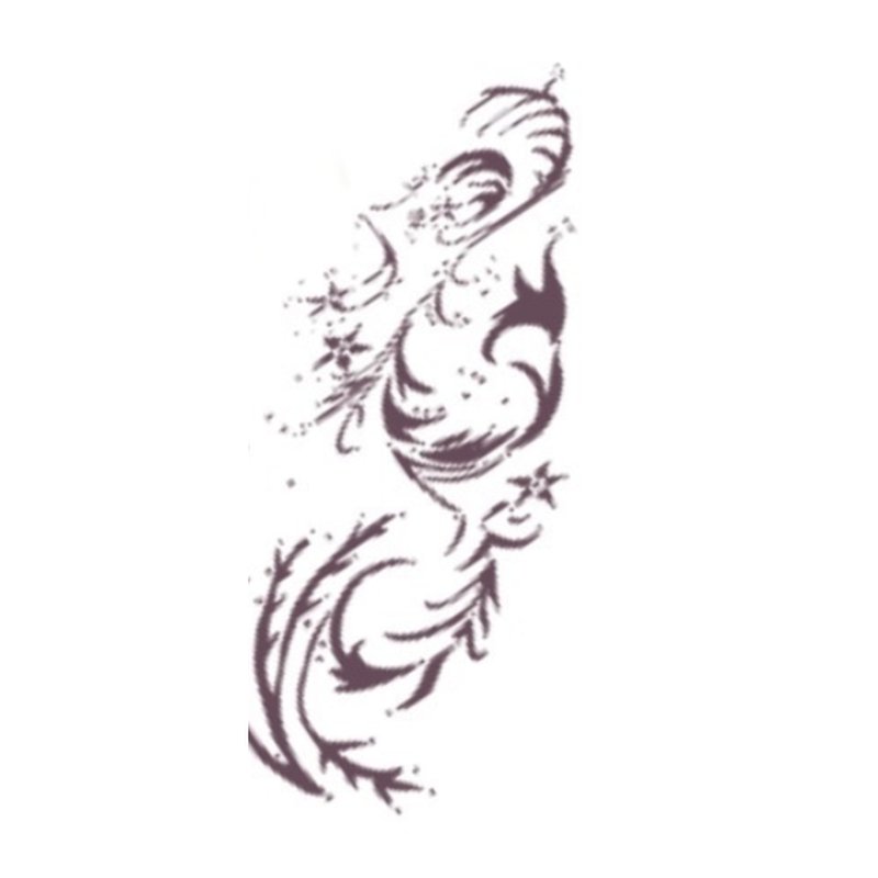 Original artwork: a flowing swirl design with small flowers